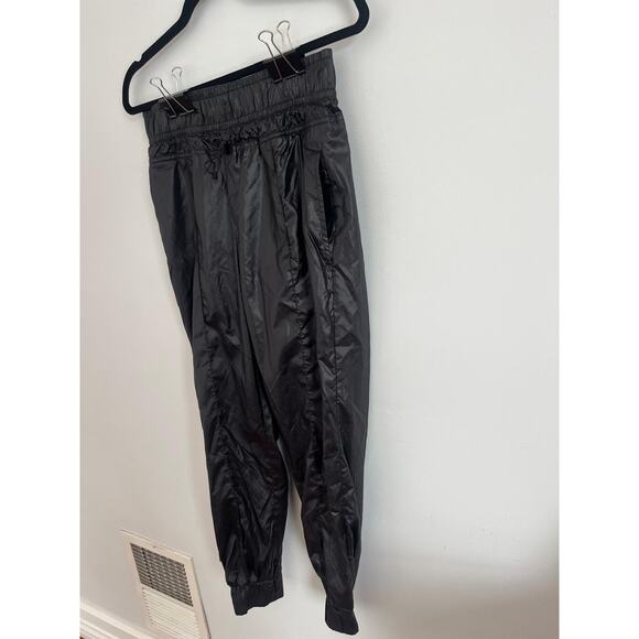 Nike Windbreaker Pants Women S Black Nylon Swoosh Logo Joggers Track - Picture 5 of 7